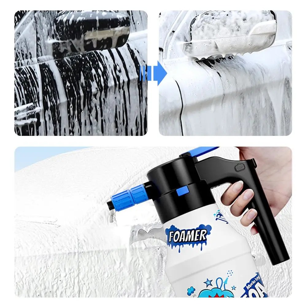 1500ml Electric Spray Bottle Household Powerful Car Wash Liquid Foam Spray Tool With Personal Decorative Stickers For DIY G6E7