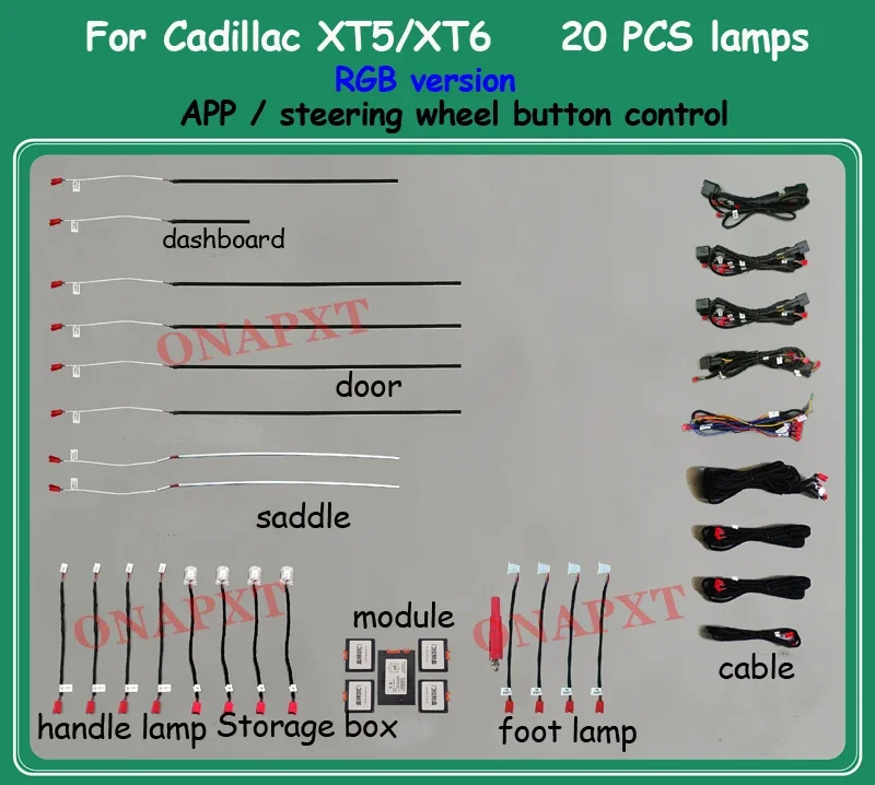 LED Strip Atmosphere Lamp 256 Color Ambient Light Car Decorative Dashboard For Cadillac XTS ATS XT4 XT5 XT6 CT4 CT5 CT6