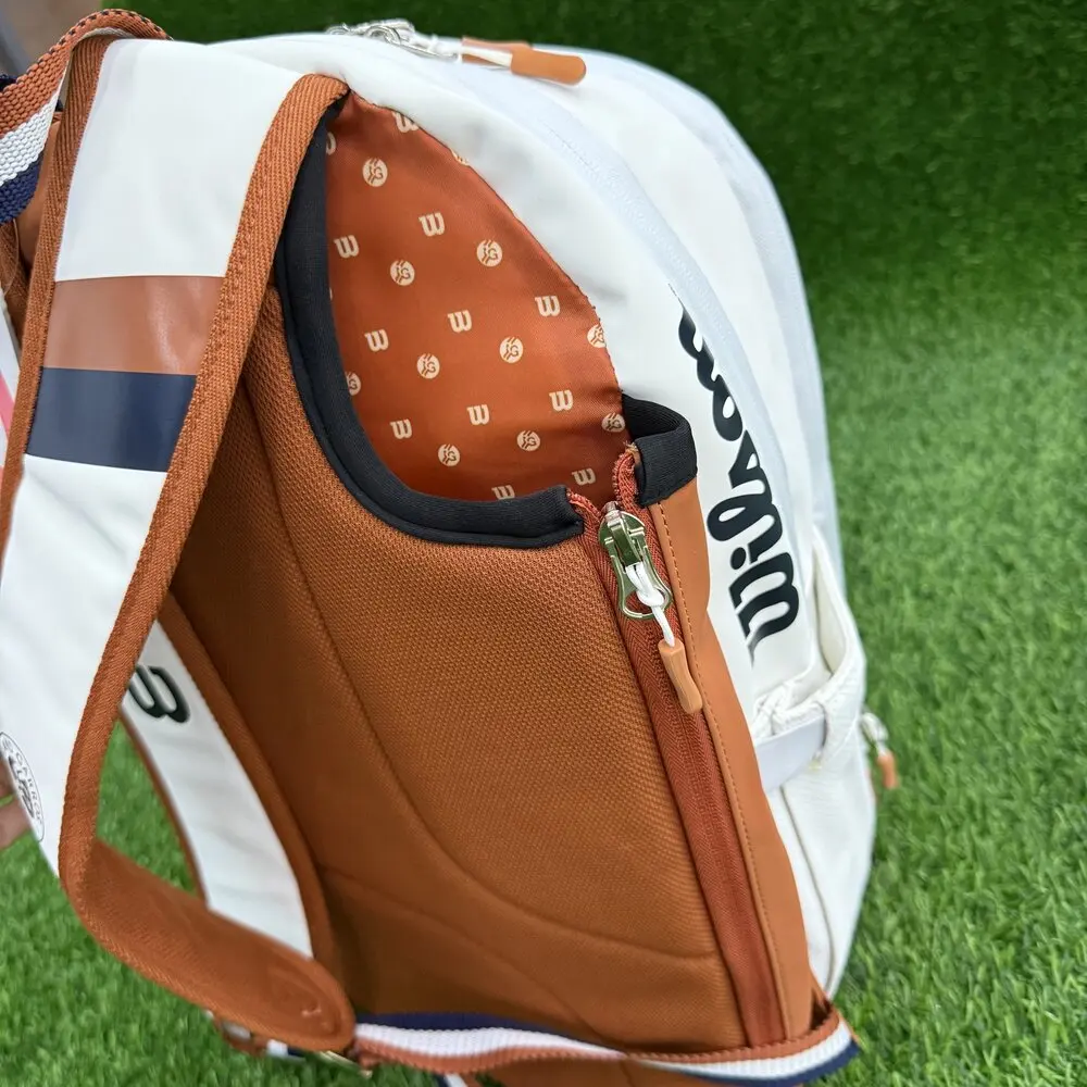 Wilson Tennis Bag Holds 2 Tennis Rackets Backpack French Open Shoulder Bag Court Racket Bag Men Women Padel Sports Backpack