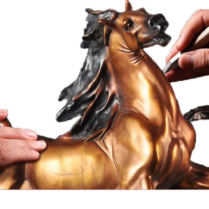 

Brass horse ornament, zodiac horse handicraft ornament, office wine cabinet, villa desktop decoration