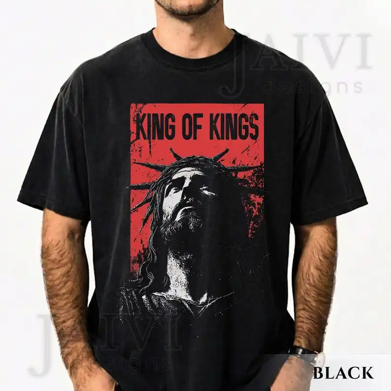 Camiseta Vintage King of Kings Comfort: Camiseta con gráfico de la corona de espinas de Jesús