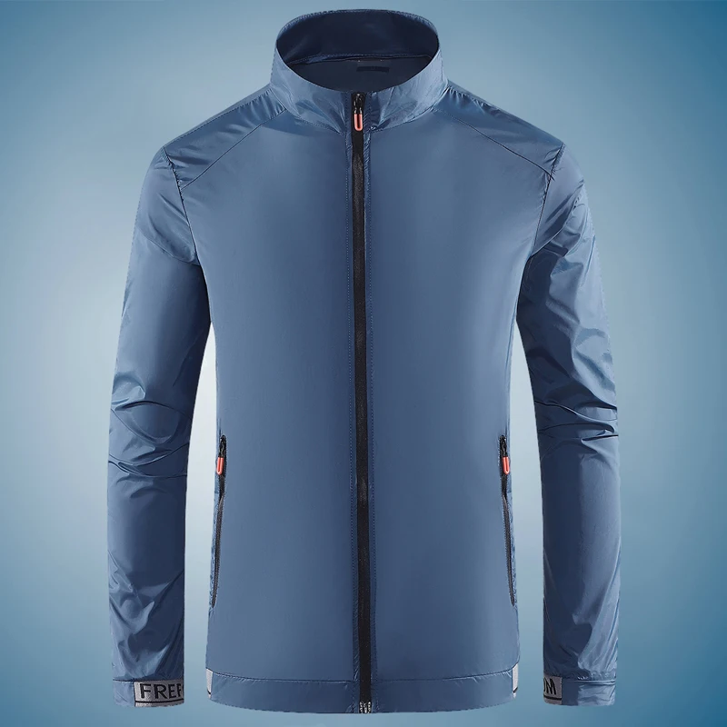 Ropa de protección solar para hombre, chaqueta cortavientos con protección UV de Color sólido, a la moda, para viajes al aire libre, novedad