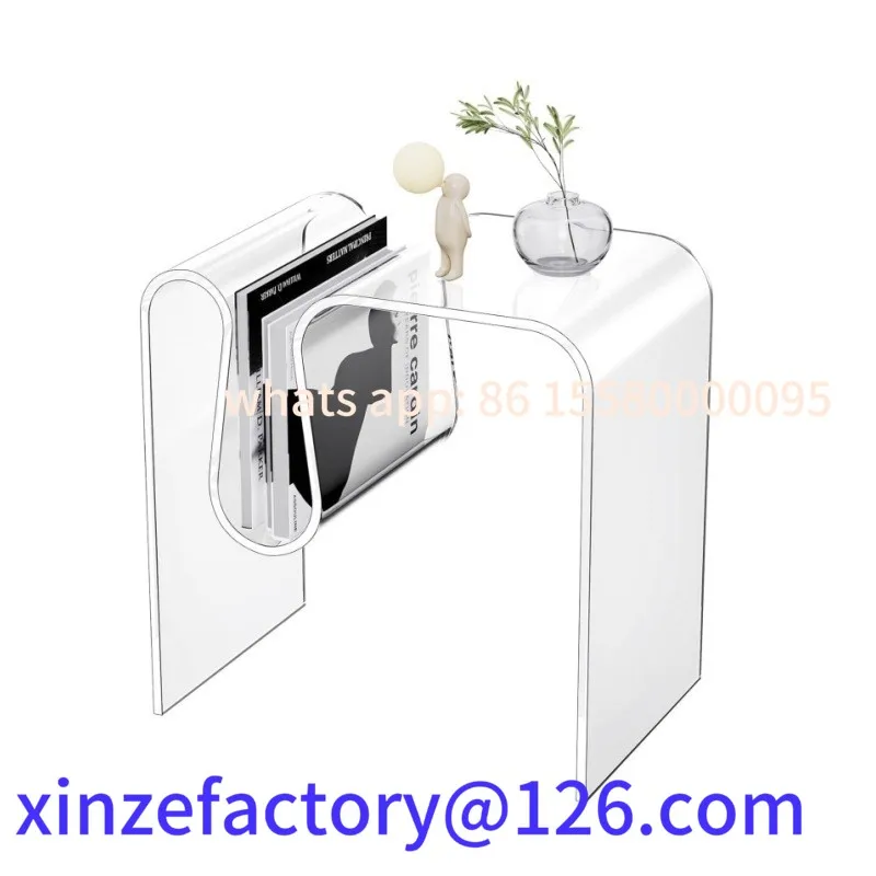 

Customizable Warming Acrylic Side Table Living Room Small Coffee Table Bedroom Nightstand Simple Coffee Table M-shaped Side Tabl