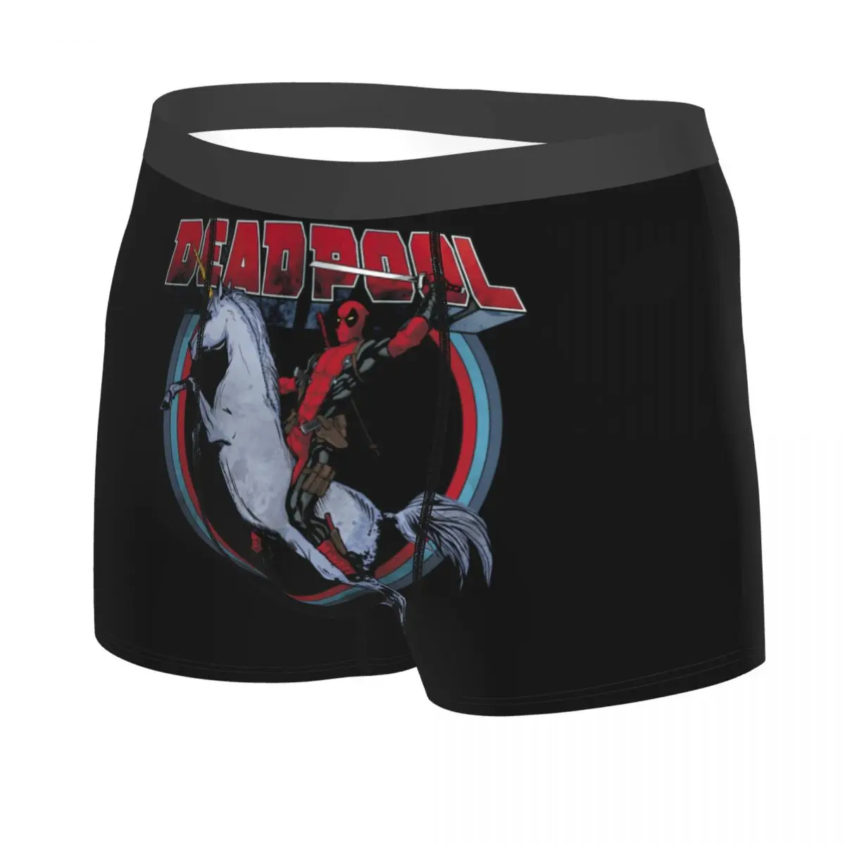 Custom Cool Deadpool On Horseback Boxers Shorts Panties Men\'s Underpants Stretch Briefs Underwear