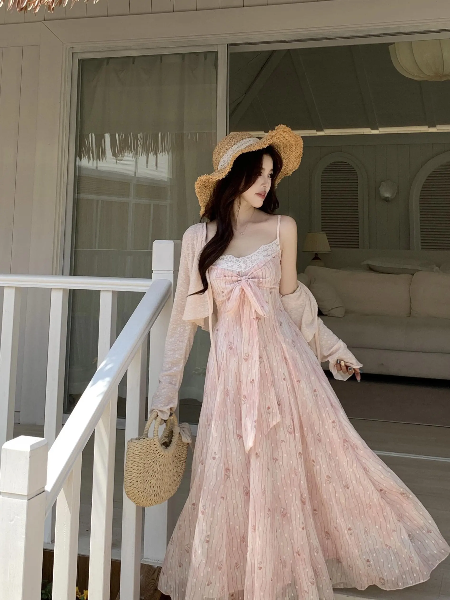 

Платье миди с цветочным принтом, А-силуэт, с эффектом утяжки на талии, во французском стиле, из полиэстера, с длинным рукавом и V-образным вырезом, для женщин больших размеров