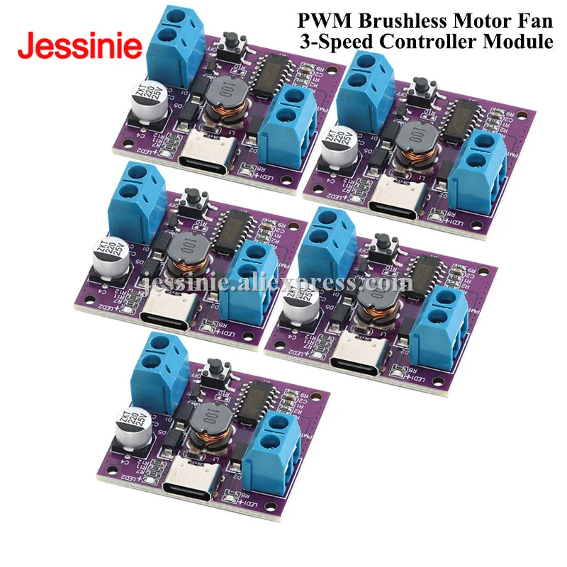 5pcs/1pc PWM DC Motor Drive Board Three Voltage Gear Speed Regulator Switch 5V 7V 9V Brushless Motor Control Module with Charge
