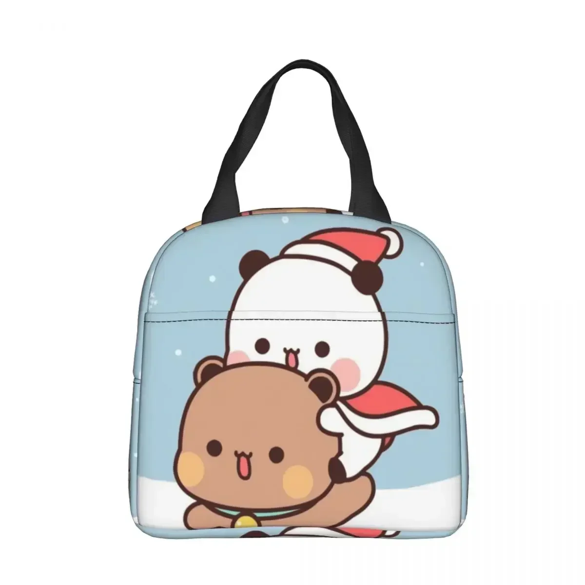 Panda Bear Christmas Insulated Lunch Bag Leakproof Mochi Peach Cat Meal Container Thermal Bag Tote Lunch Box Work Picnic Men