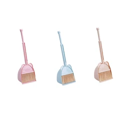 H55A Children Small Broom and Dustpan Set Learning Sweeping Tool Toddlers Broom Kit