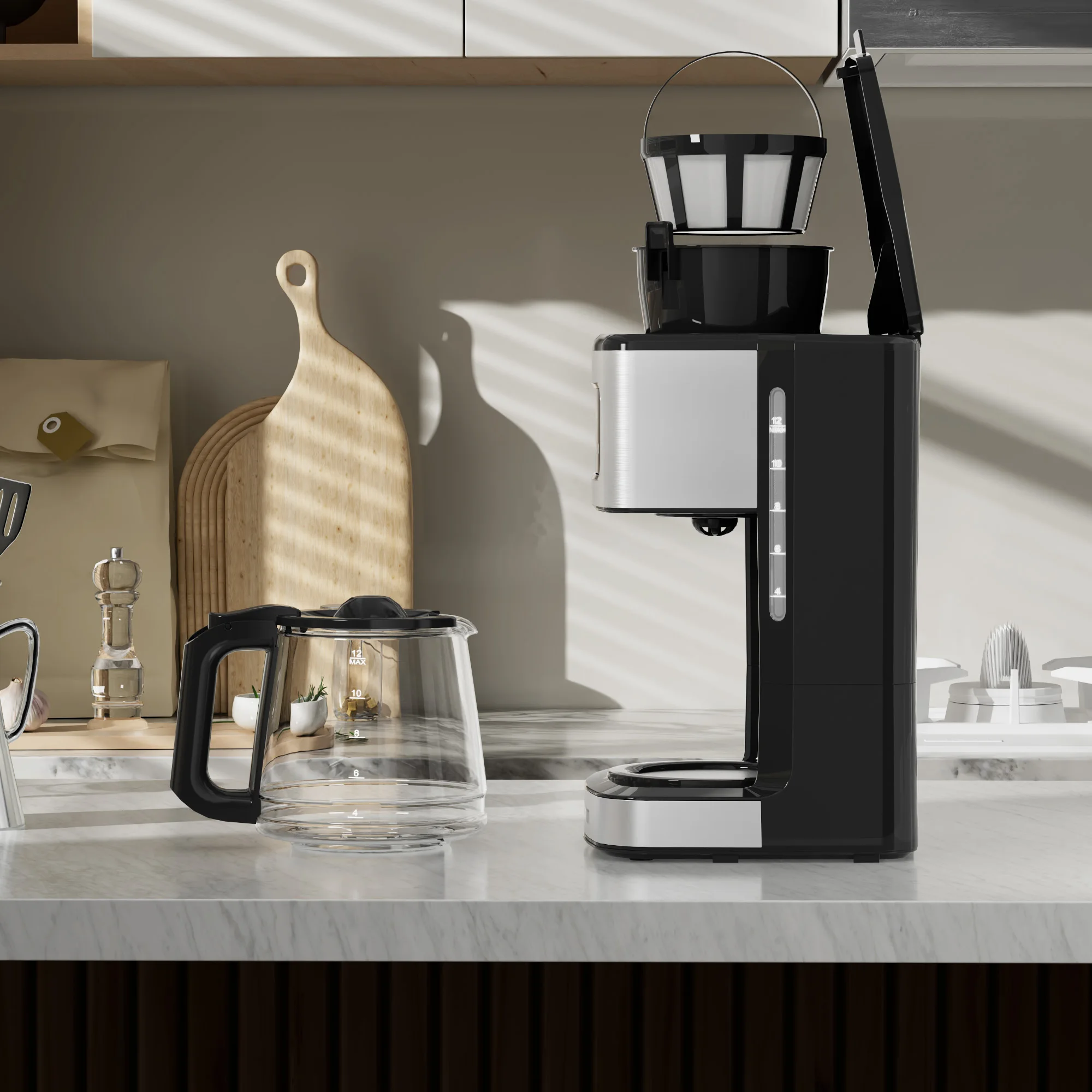 Automatic Programmable Electric Drip Coffee Maker Temperature Control 30-Second Anti-Drip Function Hotel Household Car