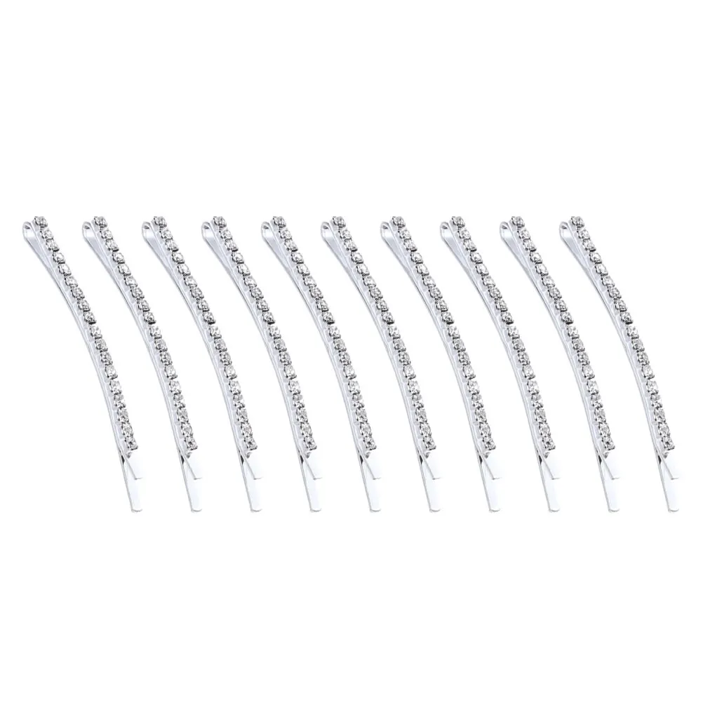 

10pcs Crystal Rhinestone Hair Clips Women Bang Pins Durable Fashion Travel Accessories Single Row Hair Styling Tools