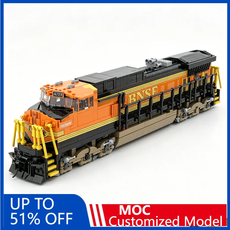 

2211Pcs Bnsf H Series Schemes Dash 9 Building Blocks Diy Educational Assembly Toy Diesel Locomotive Display Collection Xmas Gift
