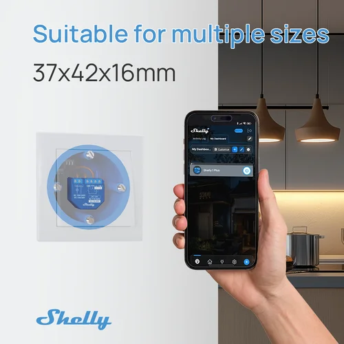 Imagen 2 del producto Shelly 1 Gen3 interruptor inteligente WiFi Bluetooth interruptor de relé compatible con bajo voltaje Control de protección contra sobrecalentamiento