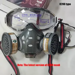 Gas Mask With Safety Glasse Spray Paint Chemical Pesticide Decoration Anti-Dust With Filter Respirator Full Face Masks