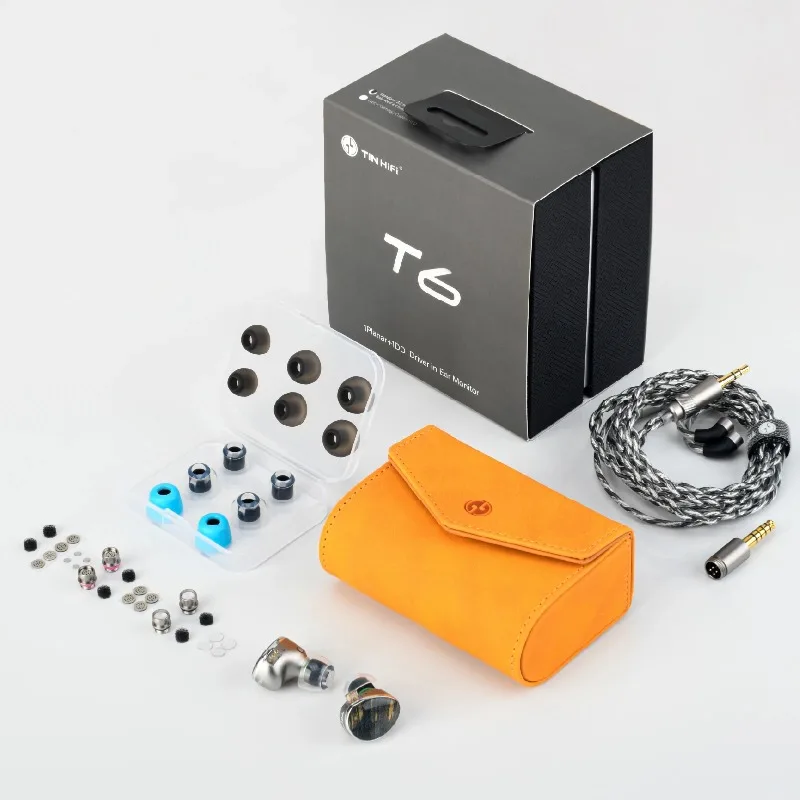 TINHIFI T6 HiFi 인이어 모니터 이어폰 1DD + 1 평면형 하이브리드 플래그십 유선 IEM, 3.5,4.4MM/TYPE-C 6개 카테터 장착