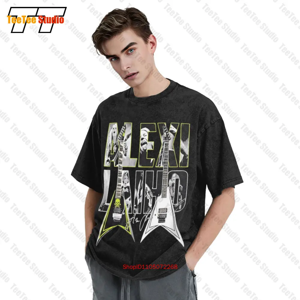 تي شيرت جيتار Alexi Laiho Signature 2021 عتيق كبير الحجم NL85 #3