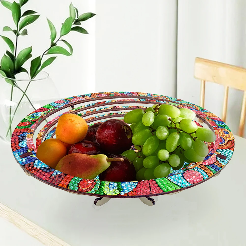 

Elegant DIY Diamond Wooden Snack Tray with Resin Construction Perfect for Kitchen Counter Display and Storage