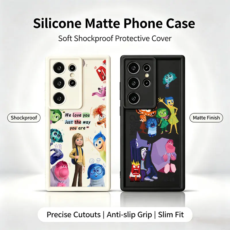 Cartoon Inside Out Silicone Phone Case For  Samsung Galaxy S26 S25 S24 S23 S22 Ultra Plus S21 S20 FE Shockproof Cover