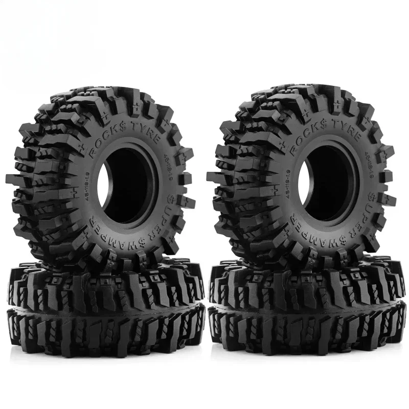 

4PCS 118 MM 1.9" Rubber Rock Tyres Wheel Tires for 1/10 RC Crawler Car Axial SCX10 90046 AXI03007 TRX4 Redcat Gen8