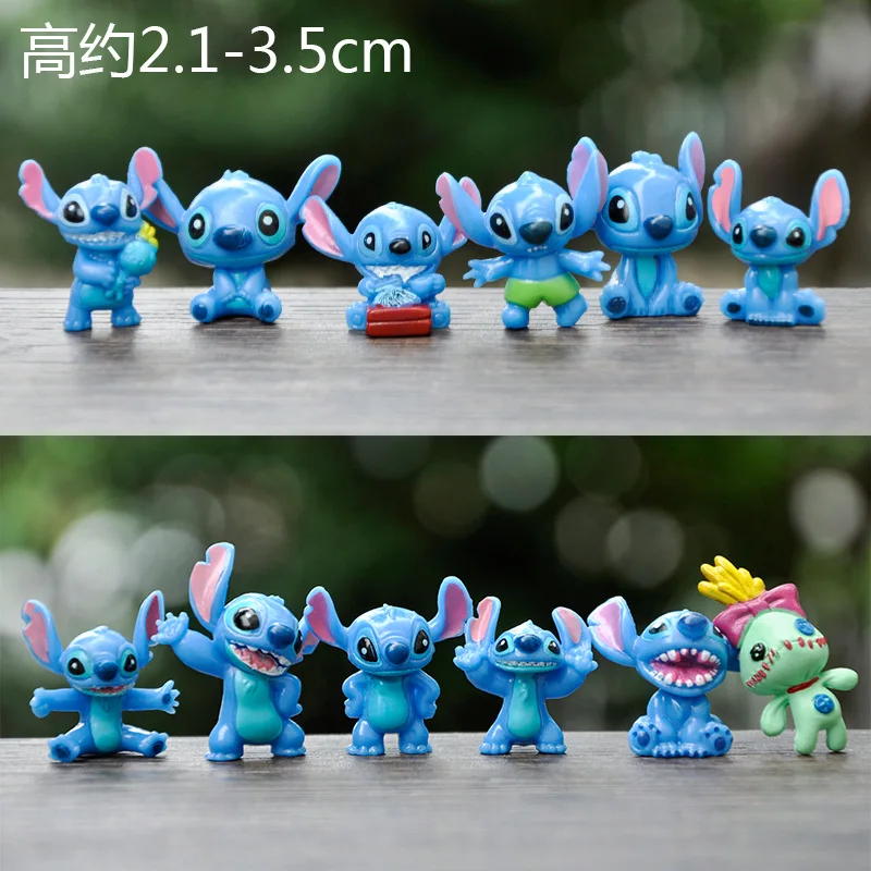 12Pcs/Set Anime Kawaii Stitch Action Figure PVC Fashion Hobby Toys Stitch Experiment 626 Doll Collectible Ornament Kid Xmas Gift