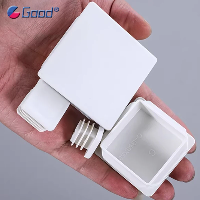 15x15mm~100x100mm White Plastic Square/ Rectangle Tube Inner Plug Blanking End Cap Anti-slip Table Chair Foot Cover