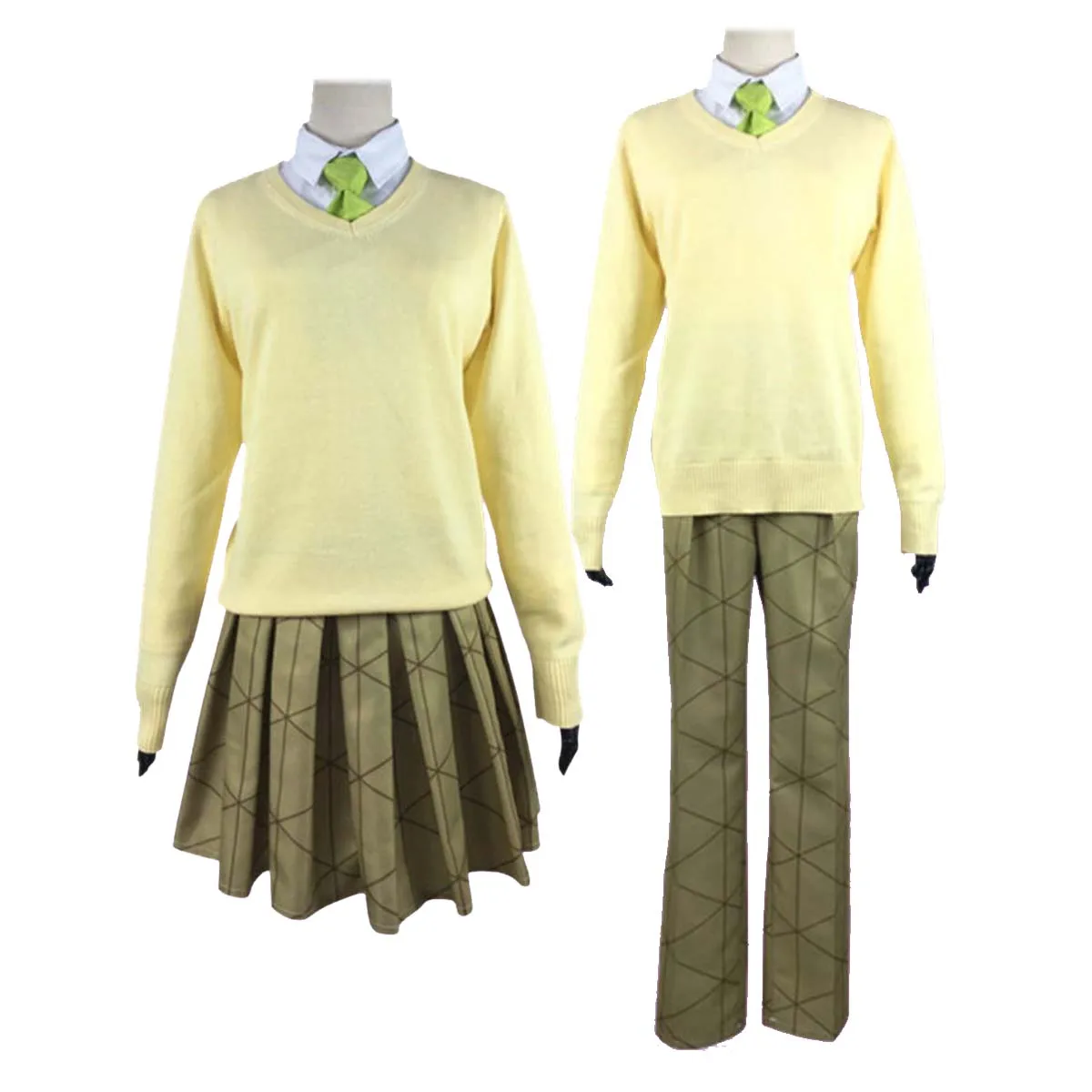 Damen Herren Anime Agatsuma Zenitsu Kochou Shinobu Cosplay Gelbe JK Schuluniform Kostüm