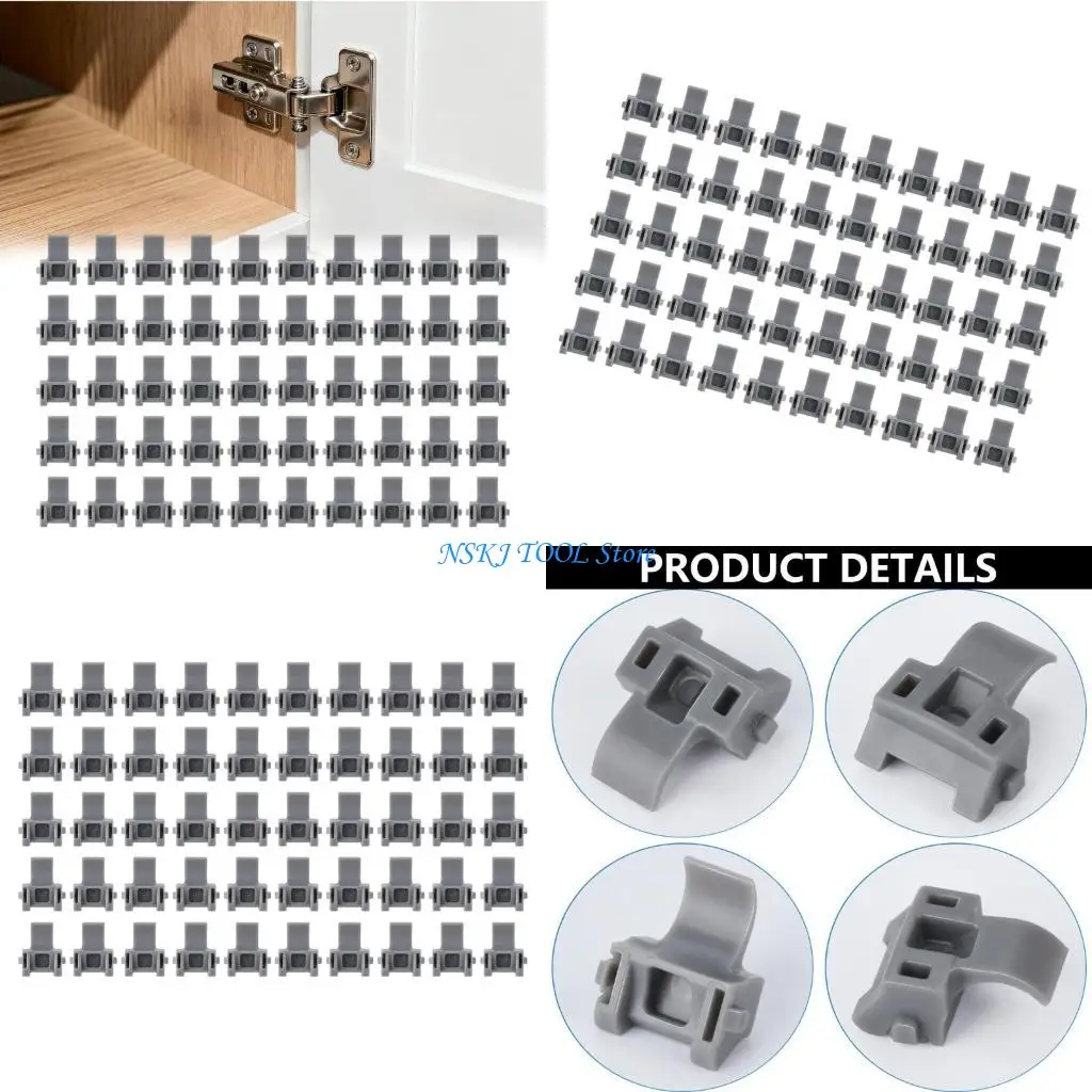 L8RC 50Pcs 86 Degree Angles Restriction Hinges Clip Cabinet Hinge Restrictor Clip Plastic Restraints for Kitchen Cabinet Door
