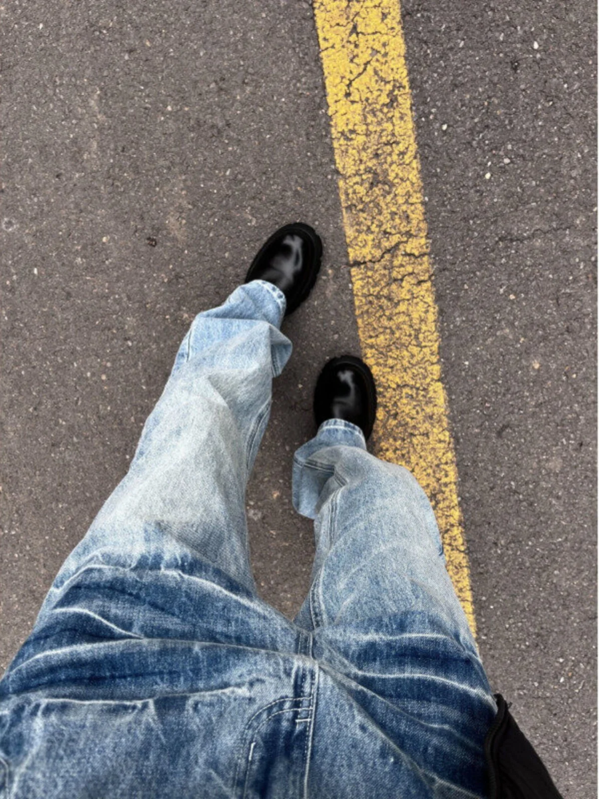 

Мужские джинсы Cleanfit свободного кроя, прямые, синие, с винтажным рисунком «Гром», повседневные, классические, полной длины