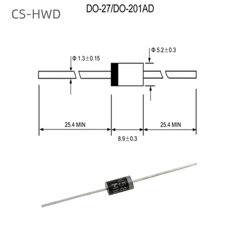 20PCS HER508 Fast Recovery Diode HER302 HER303 HER304 HER305 HER306 HER307 HER308 HER503 HER504 HER505 HER506 HER507 DO-27