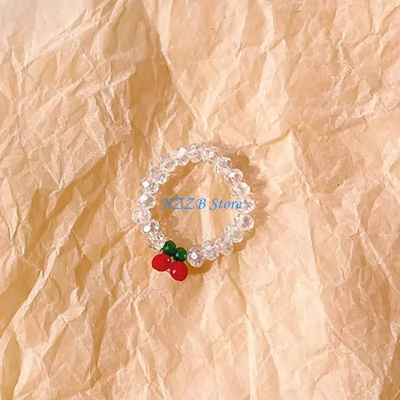 

T21F Geometric Elastic Finger Rings Comfortable Wear Minimalist Bead String Rings