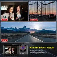 Dash Cam W/ IR Night Vision Loop Recording & 2" IPS Screen 1080P 3 Camera , DVR recorder, video recorder, Vehicle DVR 4