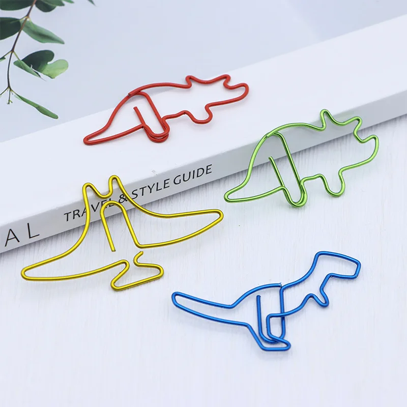 

20pcs/bag Cartoon Dinosaur Animal Alien Paper Clips Hand Account Storage Bookmark Binder Clip