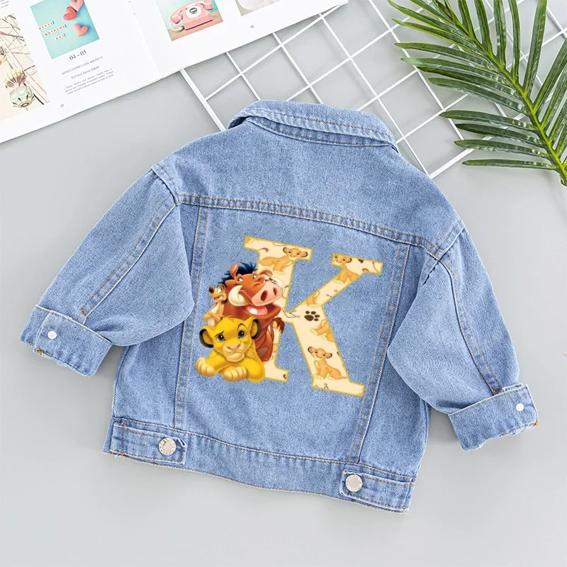 Disney The Lion King Cute Simba 26 Alphabet A B C D E Patches for Kid Clothes Vynil Heat Transfer Stickers Iron on For DIY Shirt