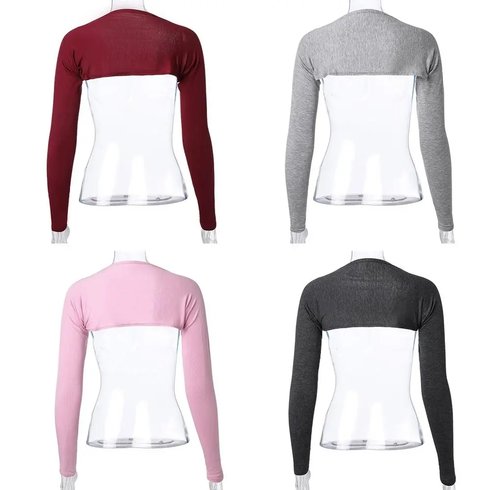 Fashion Undershirt Arm Sleeves Shawl Long Shoulder Sleeves Arm Cover Shrug Soft Modal Stretchy Crop Top for Women
