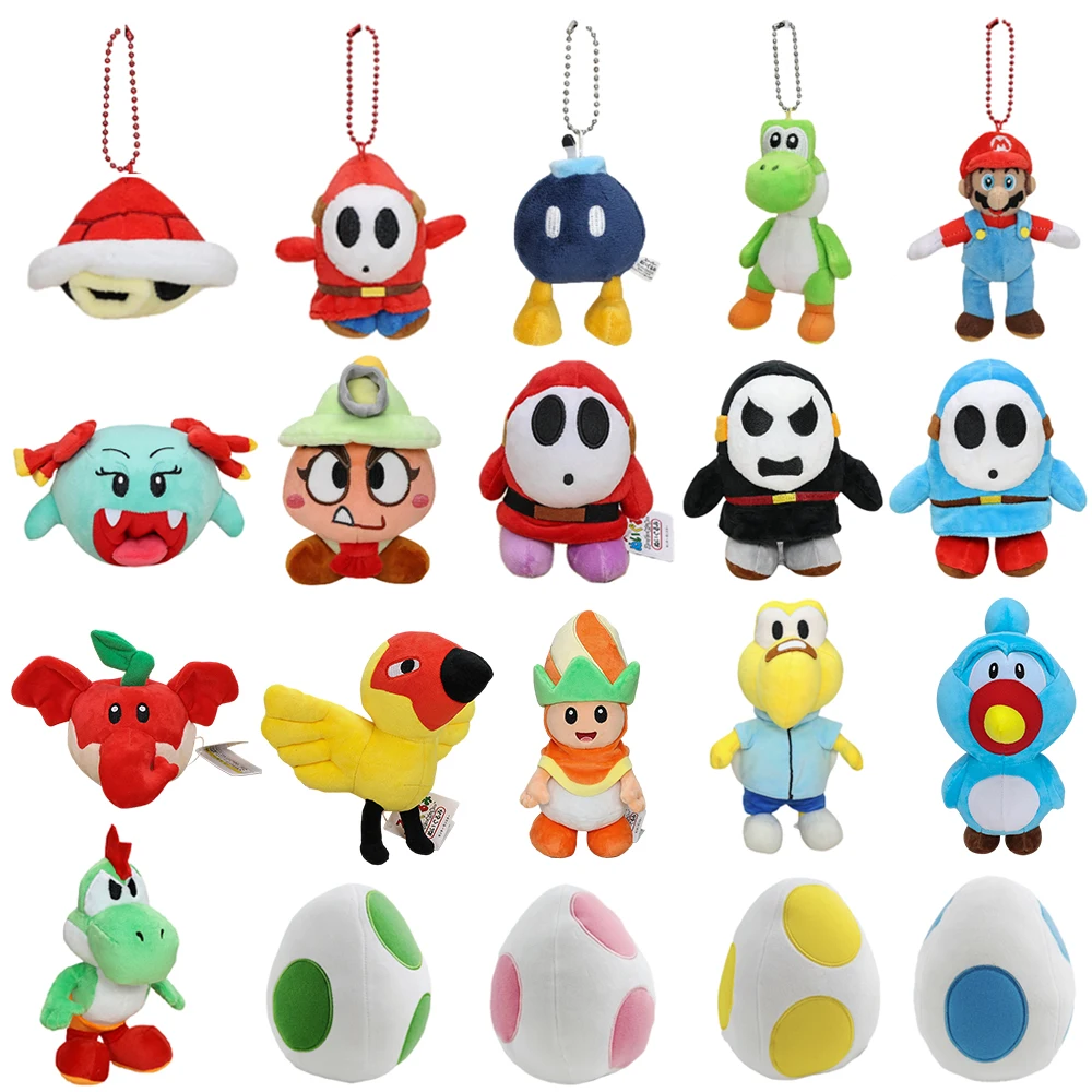 

Super Mario Bros Plush Toy Yoshi Egg Koops Troopa Shy Guy Lady Bow Stuffed Doll Kawaii Condart Goombella Poplin Birthday Gifts