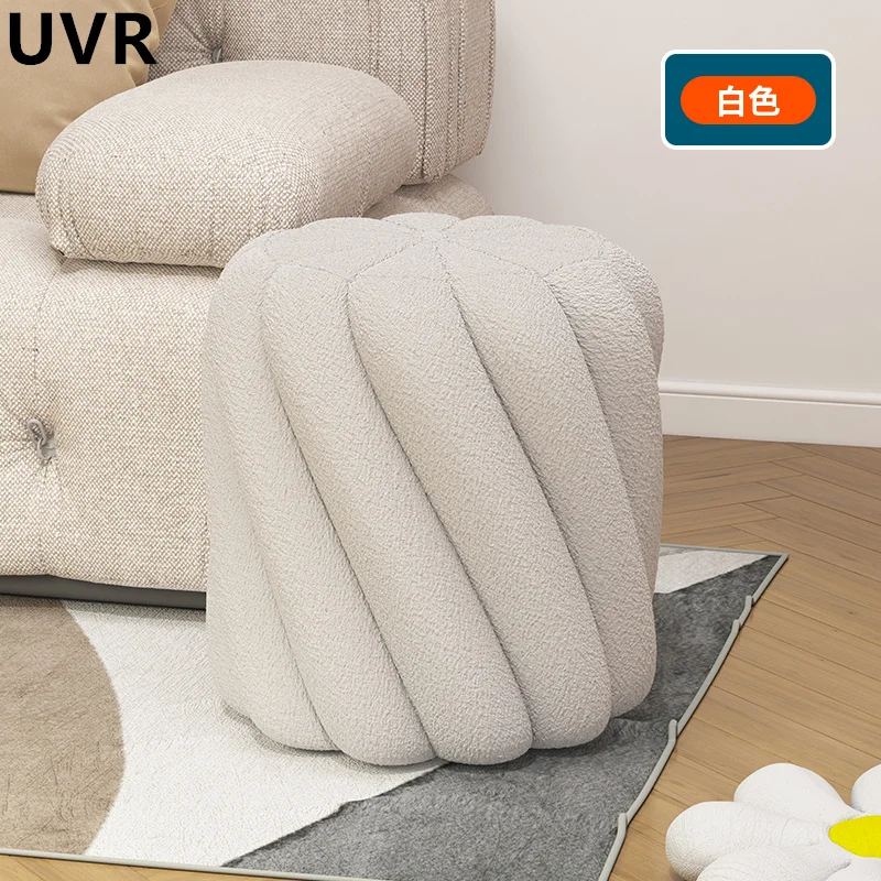 

UVR Lamb's Wool Round Stool Doorway Senior Shoe Changing Stool Low Stool Creative Design Small Stool Household Furniture