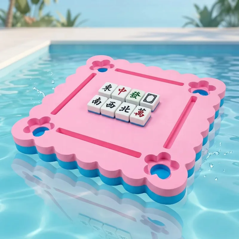 Antnovelty Floating Mahjong Table Portable Waterproof EVA Foam Pool Game Table for Swimming, Yachting, Spas, Summer Parties