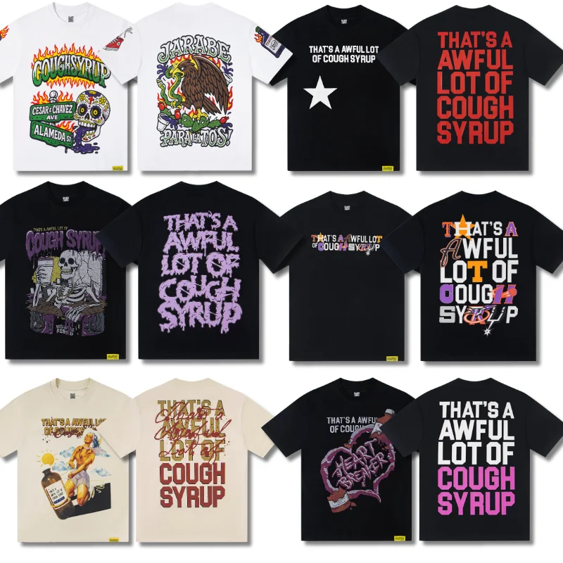 

That's A Awful Lot of Cough Syrup T-shirt American Hip-hop Short-sleeved Hip-hop Rap Man Tee Tops Harajuku Streetwear