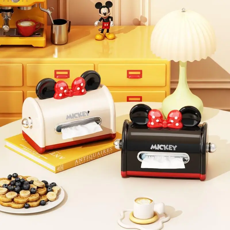 Disney Household Tissue Box Mickey and Minnie Desktop Household Cartoon Cute Napkin Storage Box Living Room Creative Paper Box