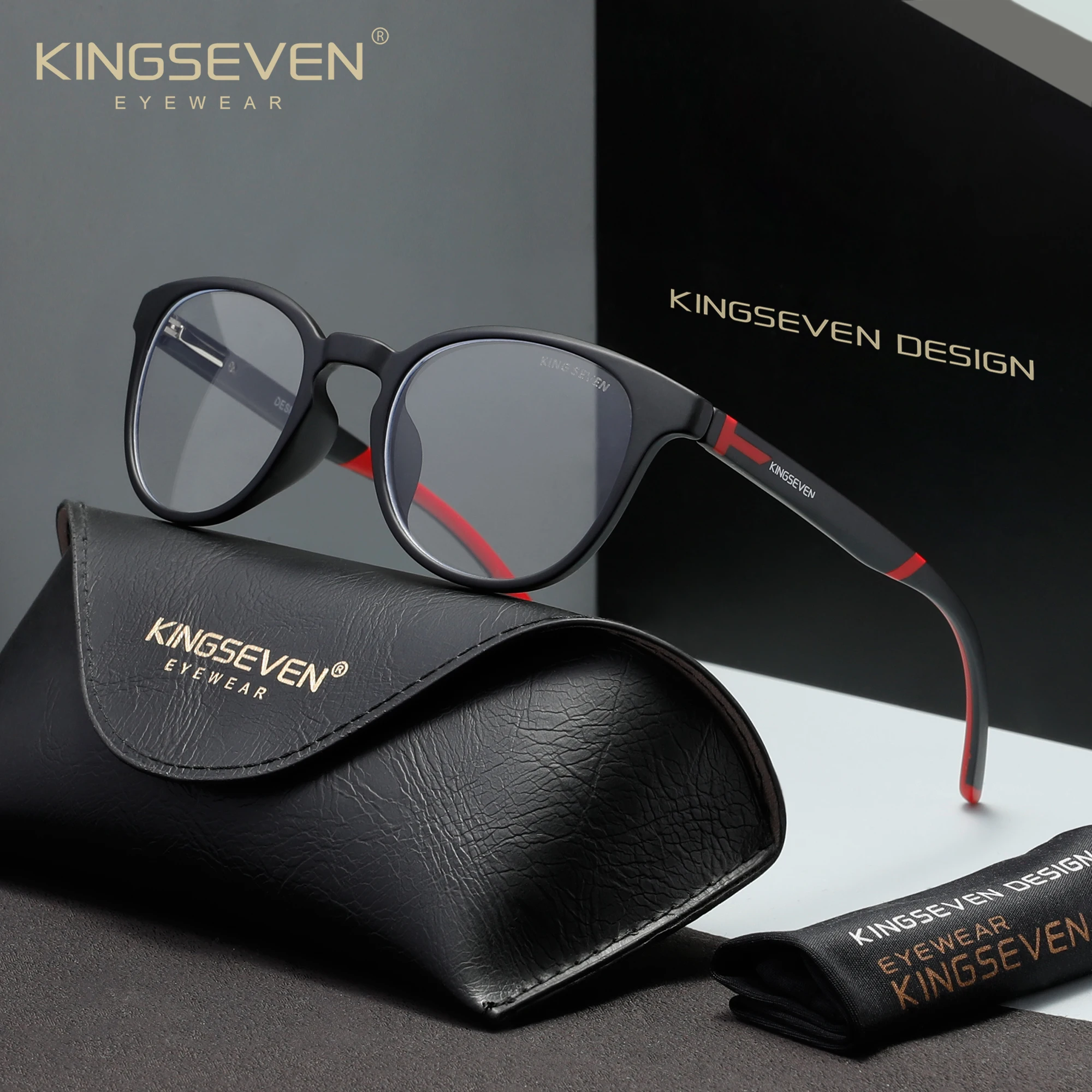 

Очки KINGSEVEN с защитой от синего света, модные, для мужчин и женщин, блокирующие синий свет, для студентов, для работы за компьютером, защитные, повседневные, круглые оправы