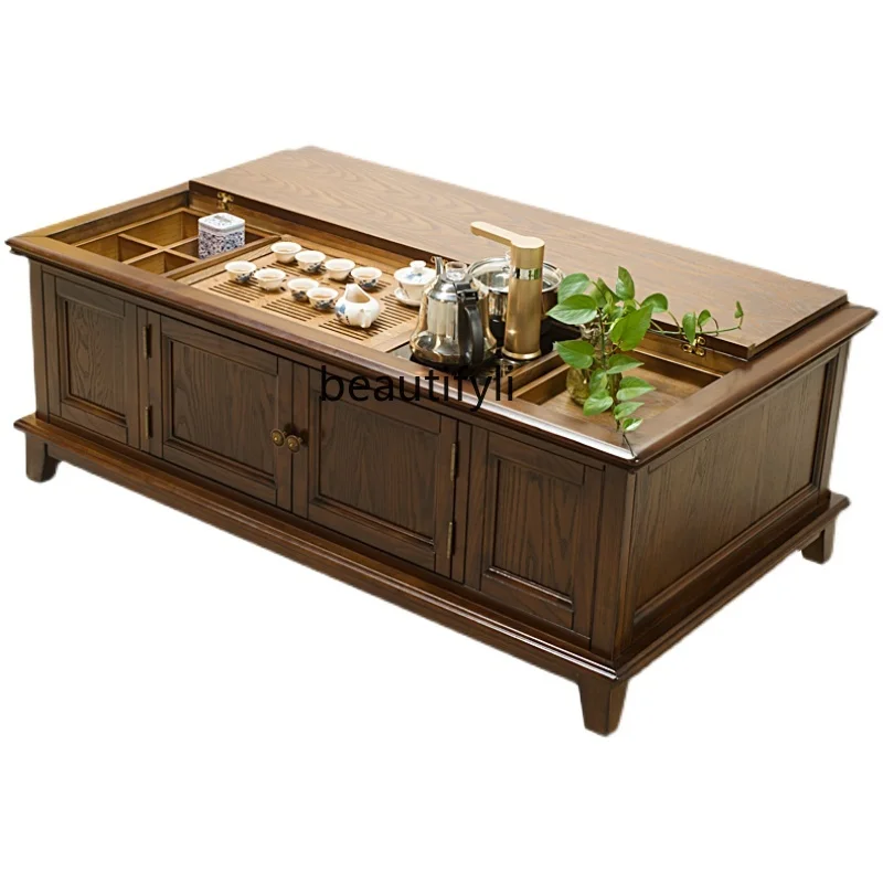 

American-Style Solid Wood Kombucha Tea Sets Suit Integrated Kombucha Tables and Chairs Combination