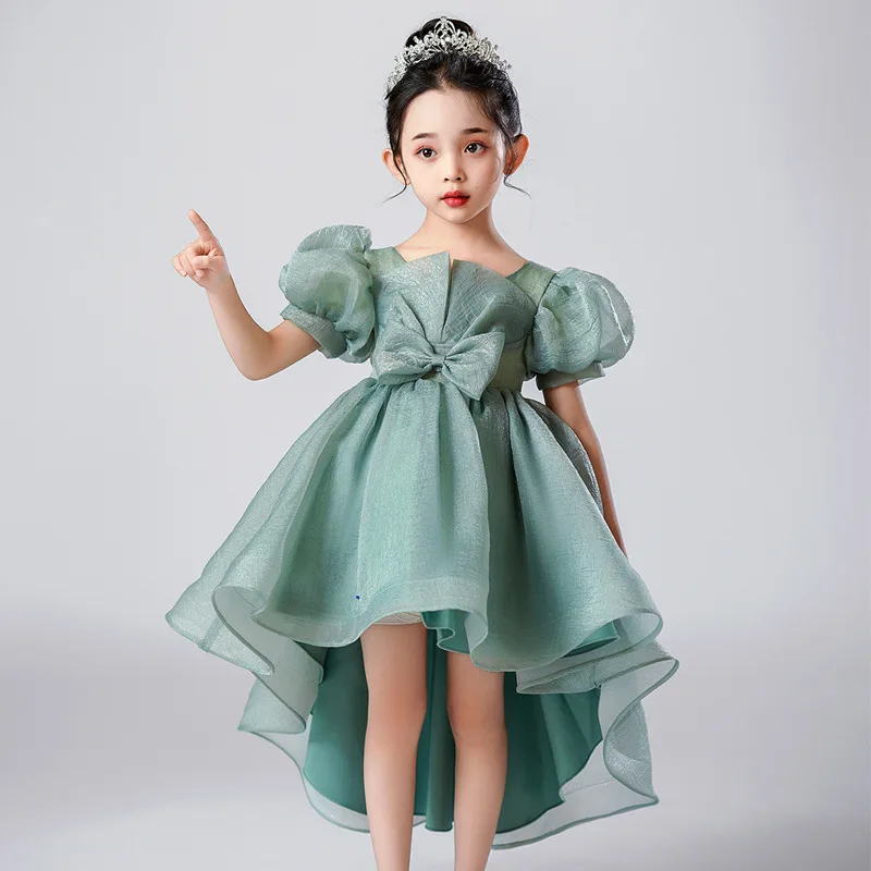 Summer Children's Dress Clothes Elegant Girl Wedding Princess Walk Performance Fashionable Ball Gown Frocks Dresses Women Party