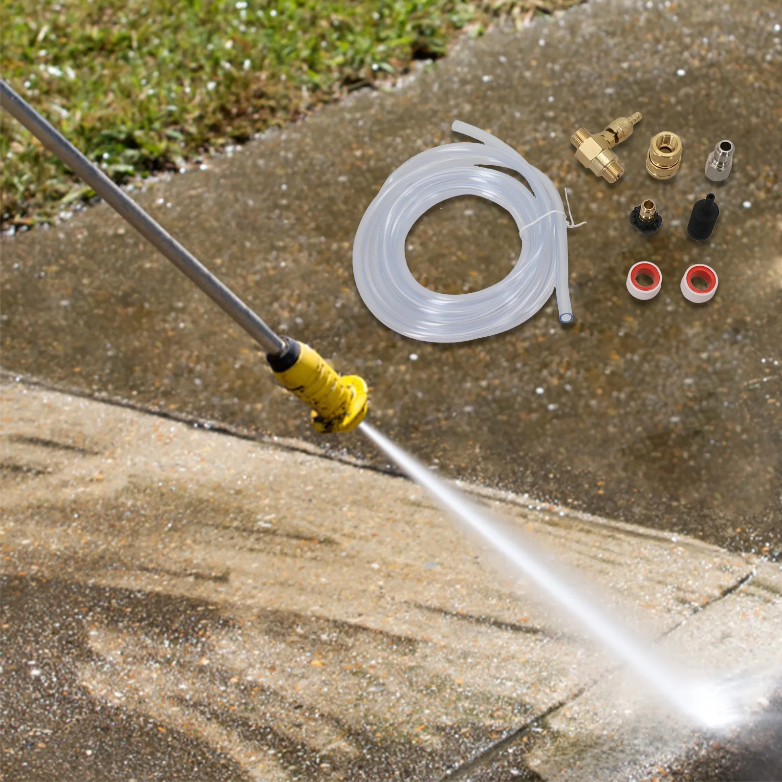 

Coupler Siphon Hose Brass New Pressure Washers Quick Connector Soap Syri Nge 10-foot Tube 2GPM 3/8\" 3/8\\\" 5 GPM