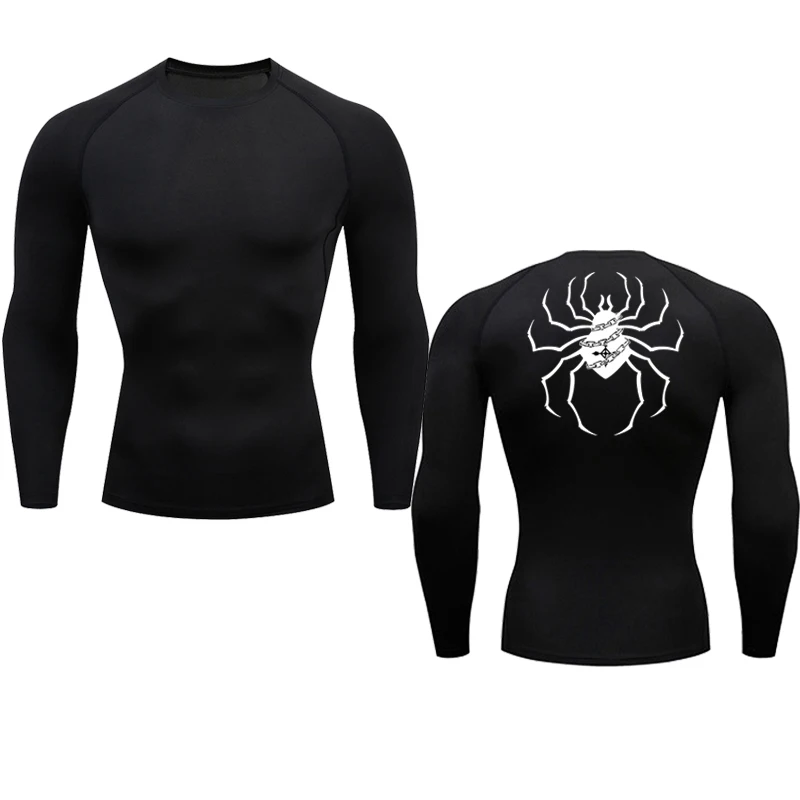 Anime Hunter X Hunter Compression Shirt Men Spider GYM Running Workout Thermal Underwear Skiing Skating Jogging Base Layer Shirt