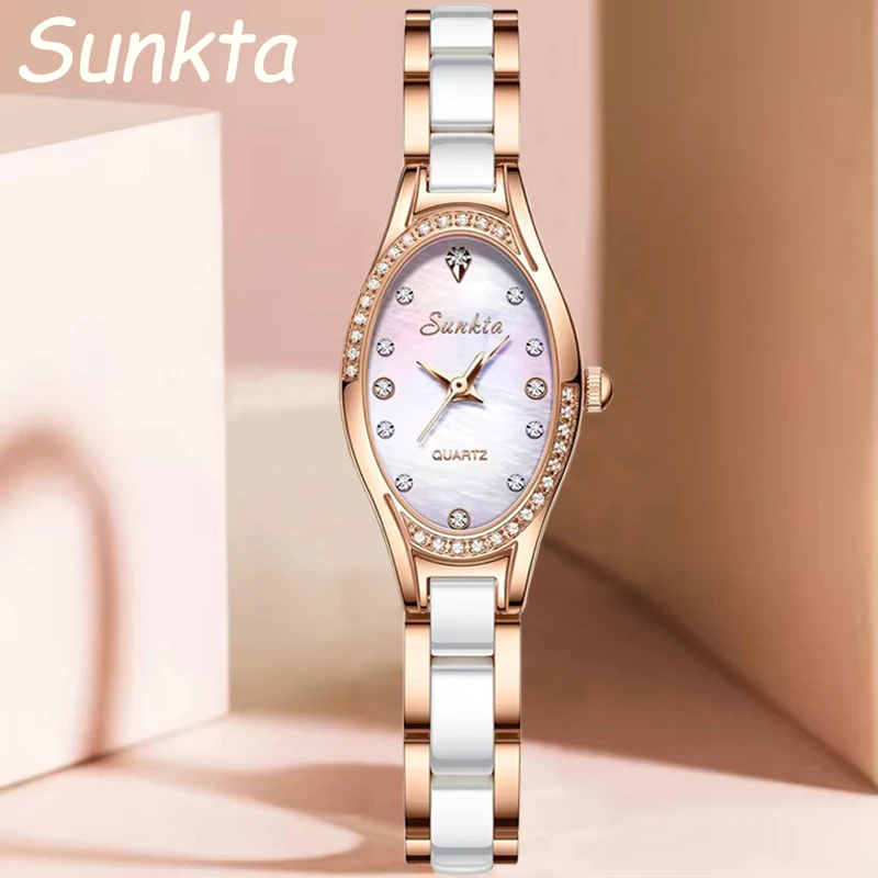 

LIGE Top Brand Sunkta Women's Watches Fashion Luxury Simple Quartz Watches for Women Ladies Small Dial Diamond Relogio Feminino