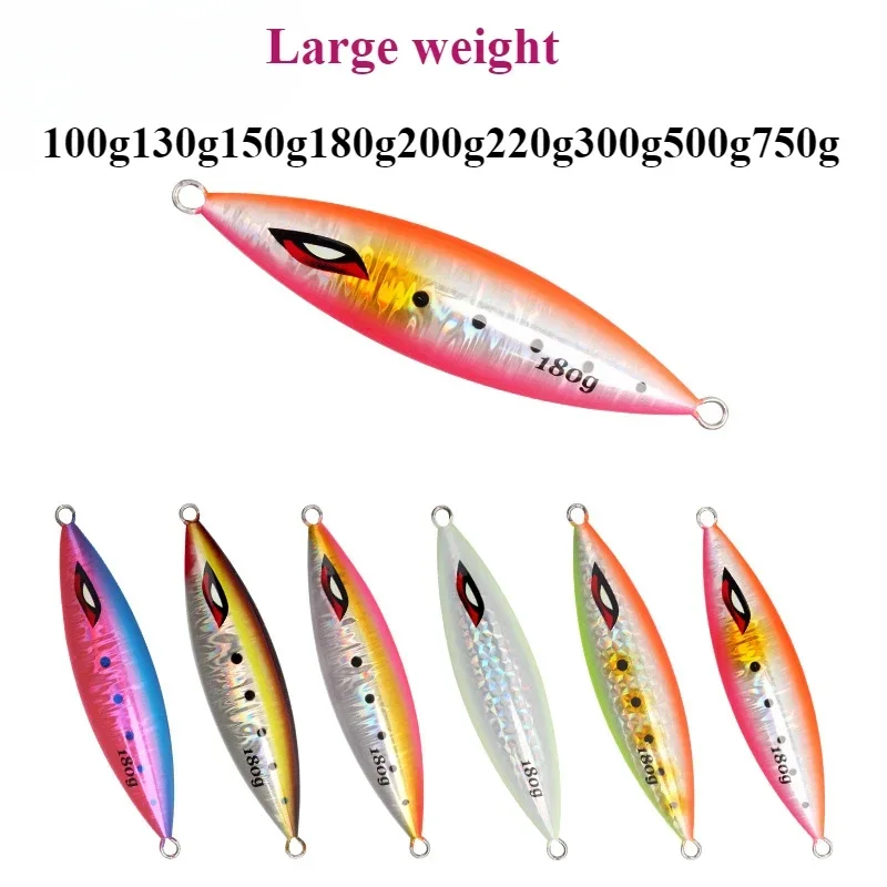 

130g-750g NightlightLargeweightDeep-sea BoatFishing Sardine Slider Jigging Lure Long CastMetal Jig Fishing Lure Sea Fishing Jigs