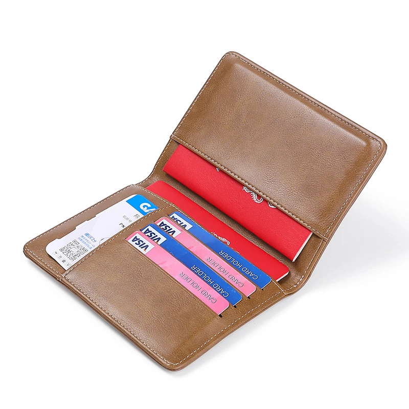 Funda impermeable para pasaporte de PU, billetera para tarjetas de identificación de crédito, documentos de viaje, soporte para pasaporte de negocios, organizador multifuncional, Protector