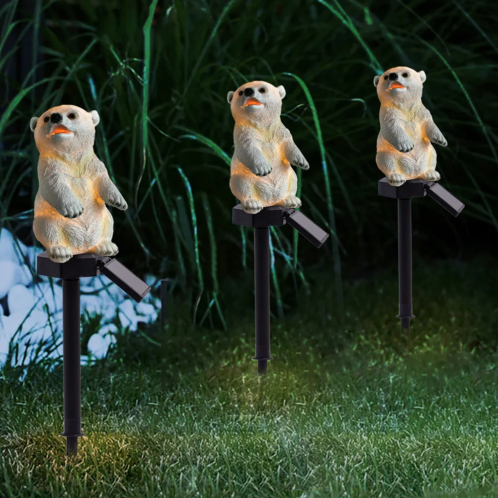 الطاقة الشمسية LED الدب القطبي أضواء الحديقة للماء مصباح الحديقة في الهواء الطلق ديكور المناظر الطبيعية الدافئة الأبيض السيارات على قبالة ضوء LED بالطاقة الشمسية #3