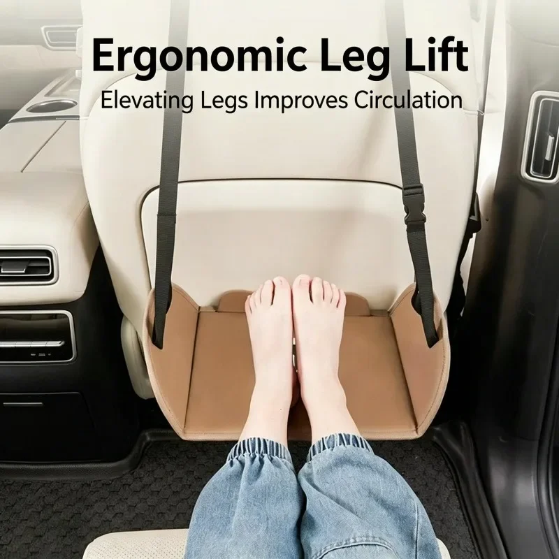 Universal Car Back Seat Foot Rest Cute Bear Design Suspended Foot Stool Long Drive Travel Foot Support Car Decoration Supplies
