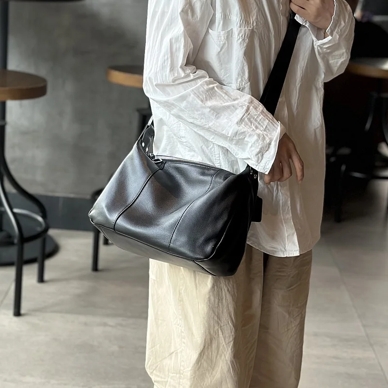 

Women's Shoulder Bag Genuine Leather Purse Black Crossbody Bags for Women Soft Leather Woman Bags