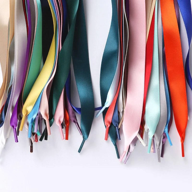 

22 Colors Hot Ribbon Satin Shoe Laces Shoes Strings Flat Shoelaces New Fashion 100/140cm Sport 2CM Wide